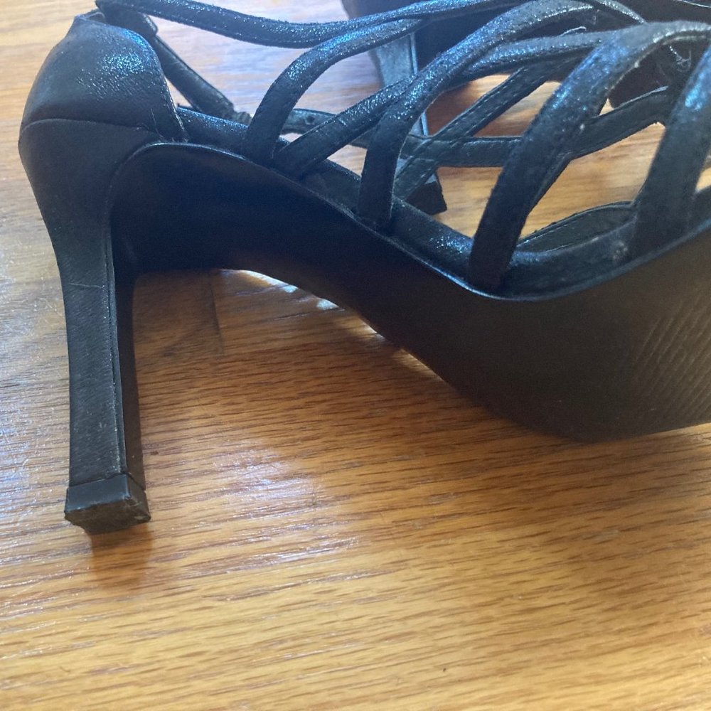 Papell Studio Black Strappy Heels - Picture 9 of 16